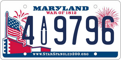 MD license plate 4AU9796