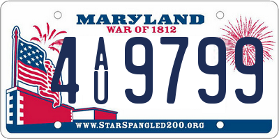 MD license plate 4AU9799