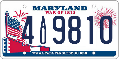 MD license plate 4AU9810
