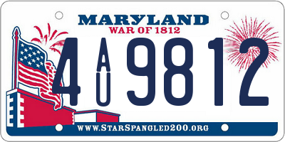 MD license plate 4AU9812