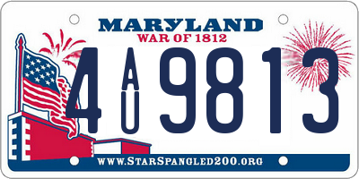 MD license plate 4AU9813