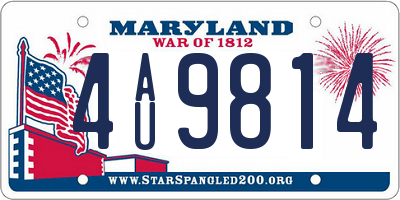 MD license plate 4AU9814