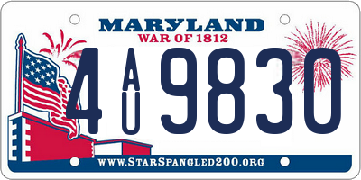 MD license plate 4AU9830