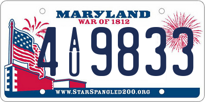 MD license plate 4AU9833