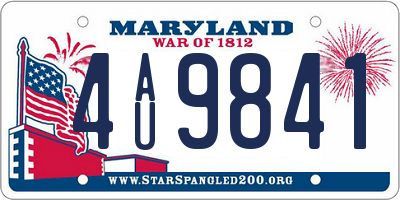 MD license plate 4AU9841