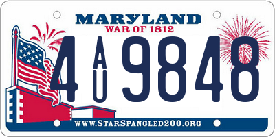 MD license plate 4AU9848