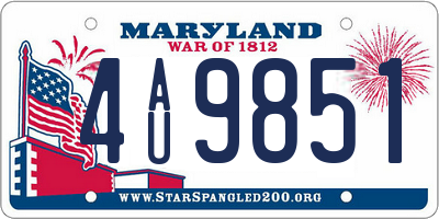 MD license plate 4AU9851