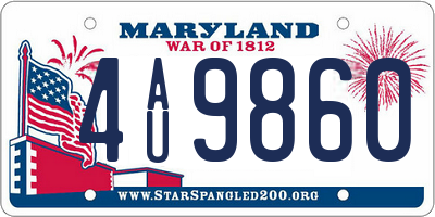 MD license plate 4AU9860