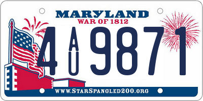 MD license plate 4AU9871