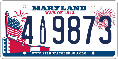 MD license plate 4AU9873