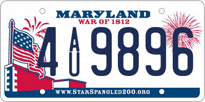 MD license plate 4AU9896