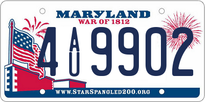 MD license plate 4AU9902