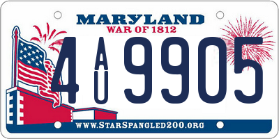 MD license plate 4AU9905