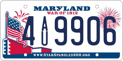 MD license plate 4AU9906