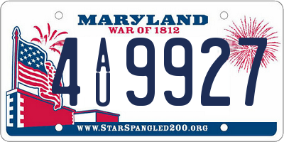 MD license plate 4AU9927