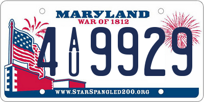 MD license plate 4AU9929