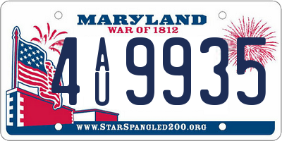 MD license plate 4AU9935