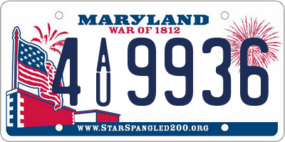 MD license plate 4AU9936