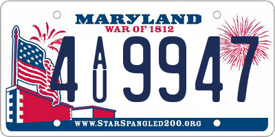 MD license plate 4AU9947