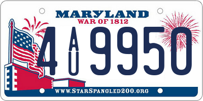 MD license plate 4AU9950