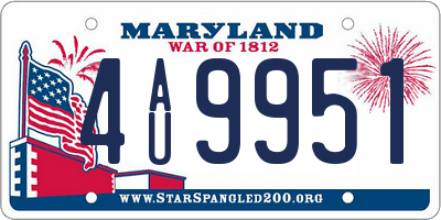 MD license plate 4AU9951