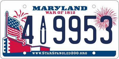 MD license plate 4AU9953