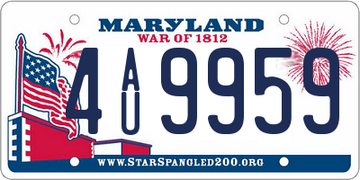 MD license plate 4AU9959