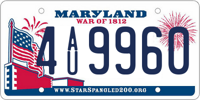 MD license plate 4AU9960