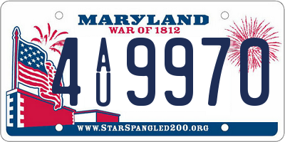 MD license plate 4AU9970