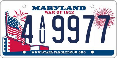 MD license plate 4AU9977