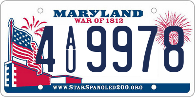 MD license plate 4AU9978