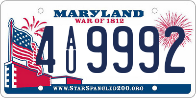 MD license plate 4AU9992