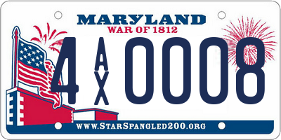 MD license plate 4AX0008