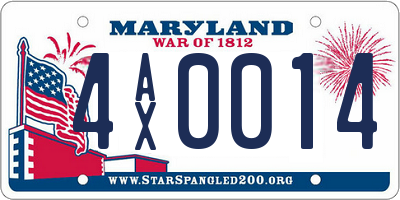 MD license plate 4AX0014