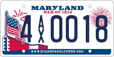 MD license plate 4AX0018