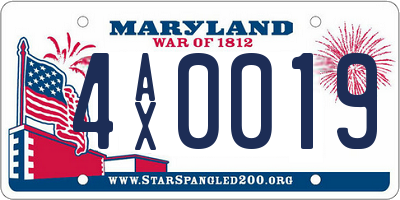 MD license plate 4AX0019
