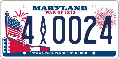 MD license plate 4AX0024