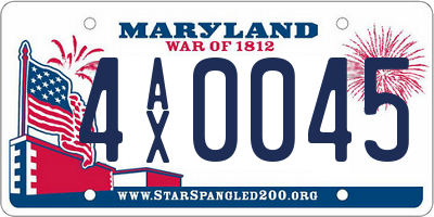 MD license plate 4AX0045