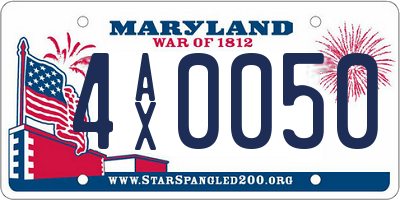 MD license plate 4AX0050