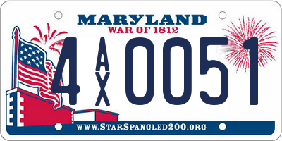 MD license plate 4AX0051
