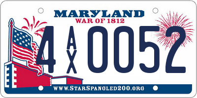 MD license plate 4AX0052