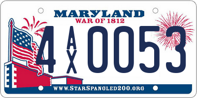 MD license plate 4AX0053