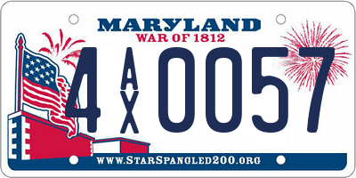 MD license plate 4AX0057