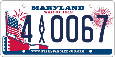 MD license plate 4AX0067
