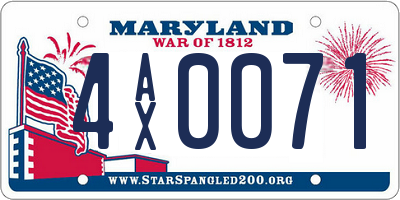 MD license plate 4AX0071