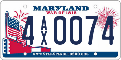MD license plate 4AX0074