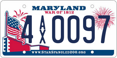 MD license plate 4AX0097