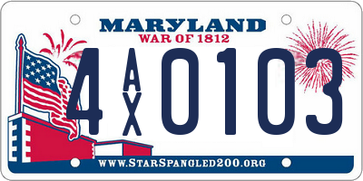 MD license plate 4AX0103