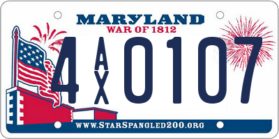 MD license plate 4AX0107