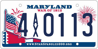MD license plate 4AX0113